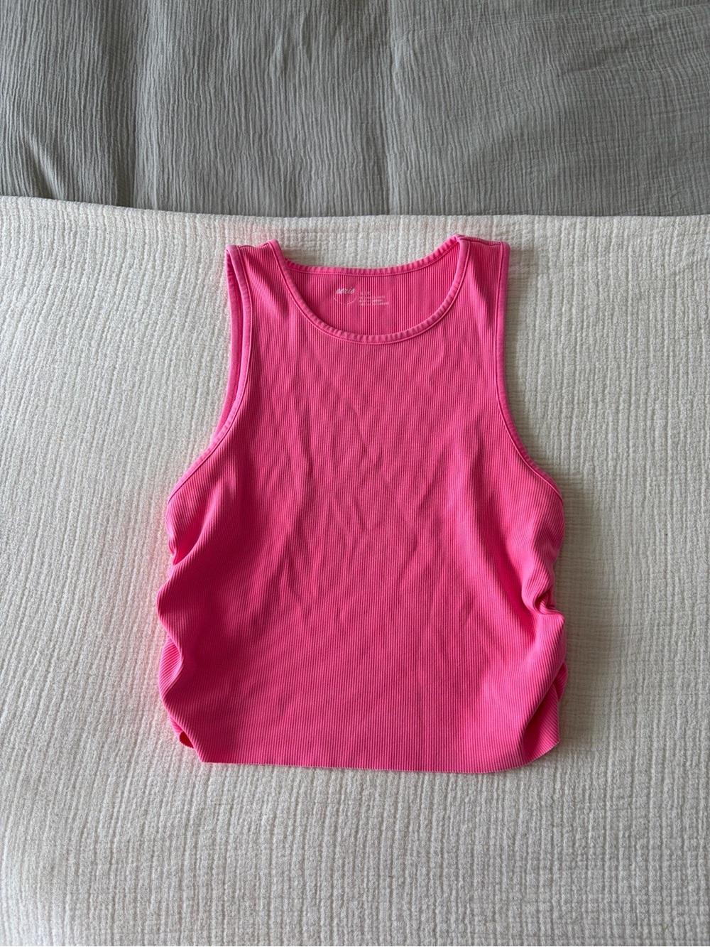 aerie Hot Pink Ribbed Crop Tank